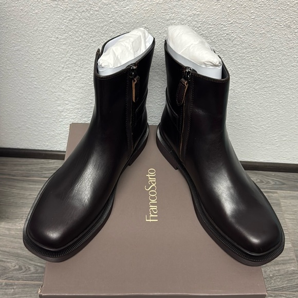 Franco Sarto Axel Ankle Boot In Dark Hickory Brown Leather - Picture 7 of 10